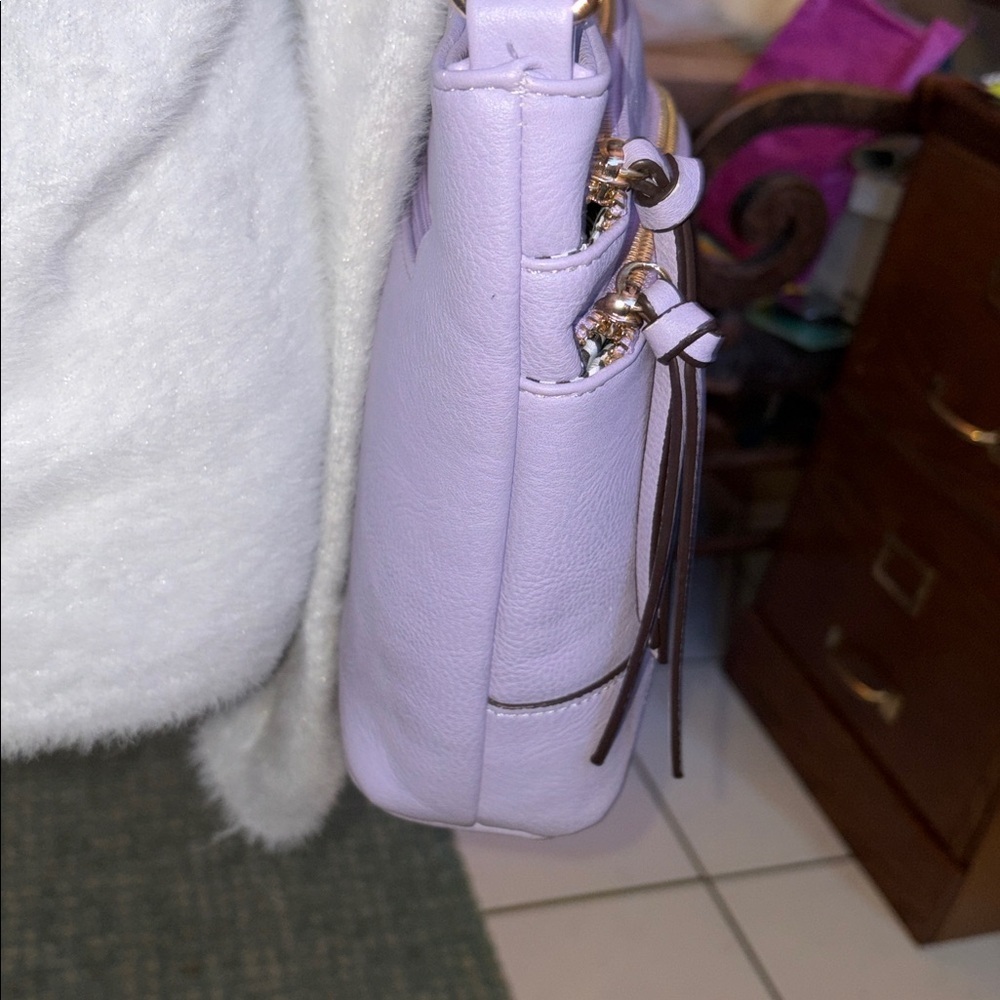 Fashionpuzzle Crossbody Bag shoulder bag convertible vegan leather lavender - Picture 5 of 17